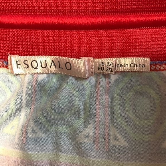 Esqualo Maxi Skirt Aztec Design Multi Colour Elastic Draw String Waist Size 2XL - Picture 5 of 8